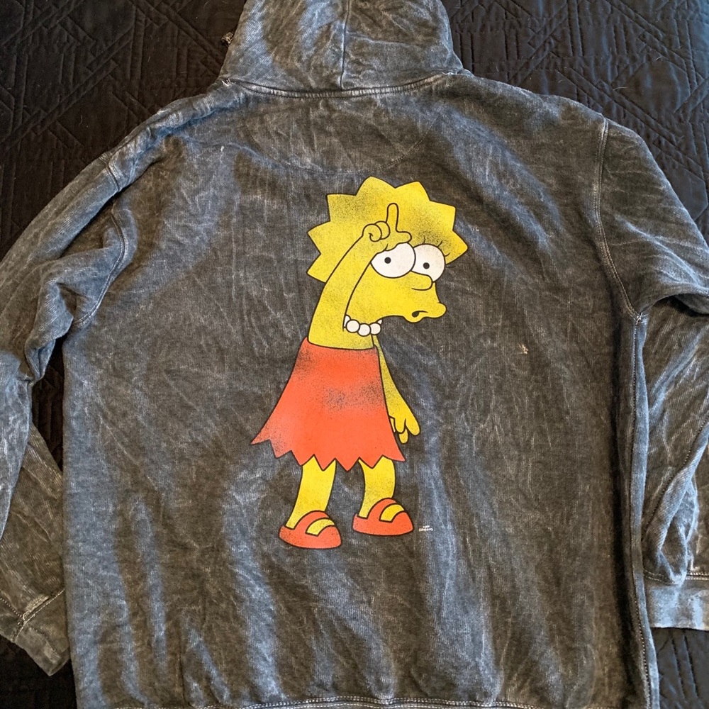 Lisa Simpson UO Distressed Hoodie L